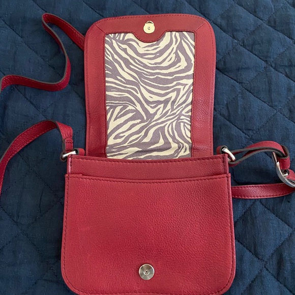 Brighton Red Crossbody Bag with Silver Accents - Picture 4 of 11